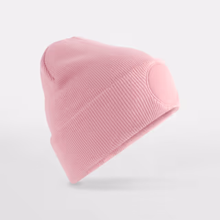 Circular patch beanie