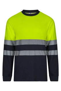 HV TWO-TONE LONG SLEEVE COTTON T-SHIRT