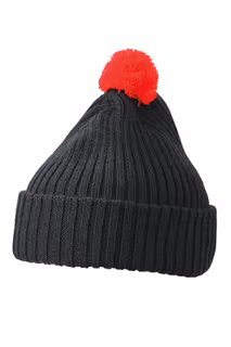 Knitted Cap with Pompon