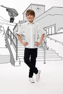 Kinder Popelin Kurzarm Hemd