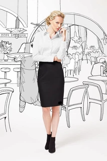 Damen Popelin Langarm Bluse