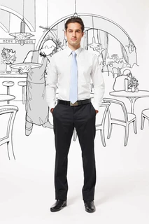 Herren Popelin Langarm Hemd