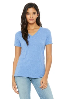 6415 Women!s Relaxed Triblend Short Sleeve V-neck Tee