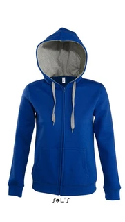 Women's contrasted jacket with lined hood 