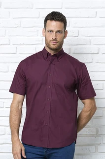 Mens Shirt Short Sleeve Poplin