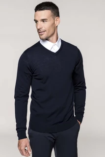 Merino-Herrenpullover mit V-Ausschnitt K985