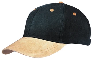 6 Panel Cap mit Wildlederschirm 