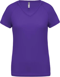 Damen Kurzarm-Sportshirt mit V-Ausschnitt PA477