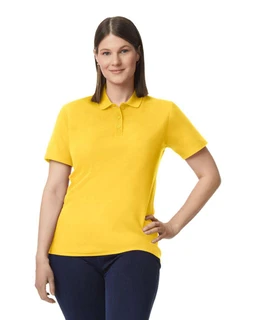 Softstyle Ladies' Double Piqué Polo with 3 colour-matched buttons