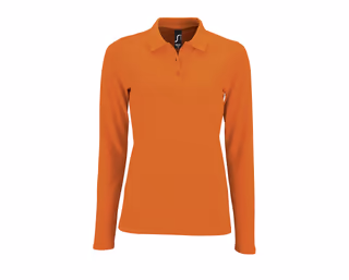 Women's long sleeve piqué polo shirt