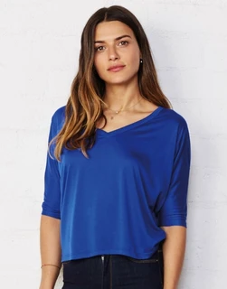 Flowy V-Neck Crop Tee