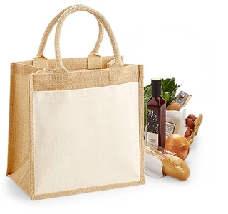 Cotton Pocket Jute Midi Tote