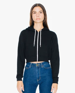 WOMEN'S FLEX FLEECE CROPPED ZIP HOODED SWEATSHIRT