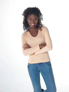 Ladies' V-Neck T-Shirt LS